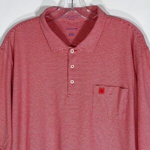 B Draddy Mens XXL Polo Shirt Golf PGA Striped Spider Embroidered Logo Red